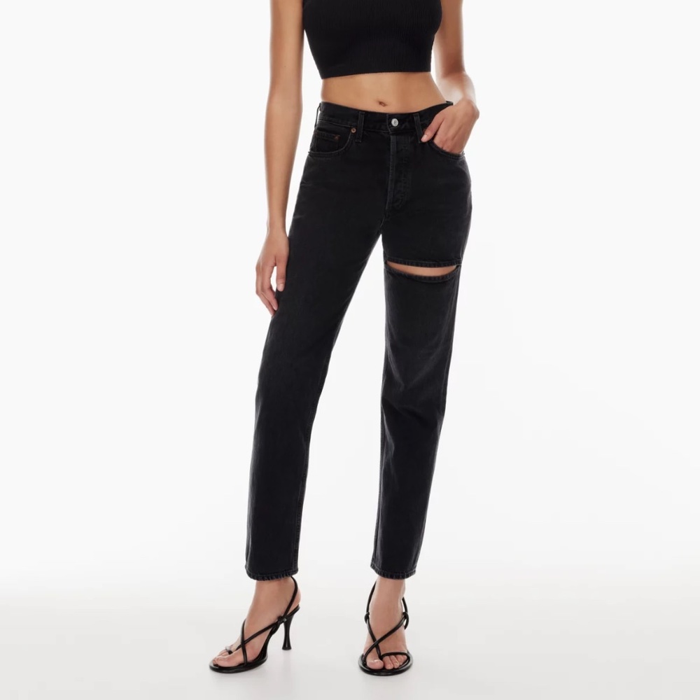 AGOLDE Descent Black Lana Slice Straight Jeans - Size 27